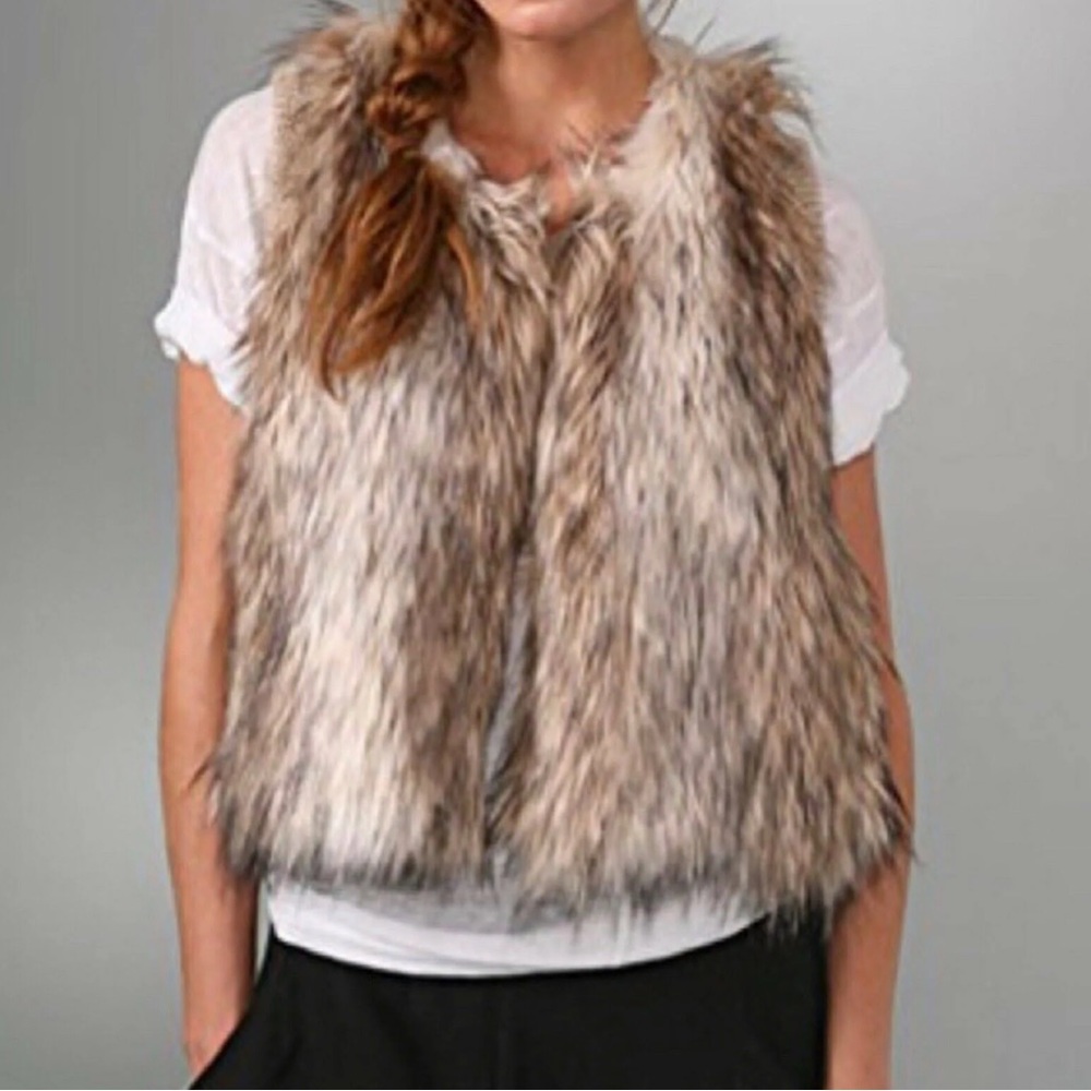 rebecca taylor faux fur vest